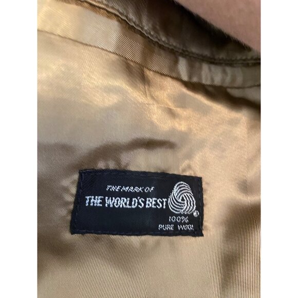 Egon Von Furstenberg Double-Breasted Overcoat Tan Wool Cashmere Size 42 R - Picture 7 of 15